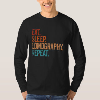 Camiseta Coma Lomografia Repetição de Câmera Engraçada Foto