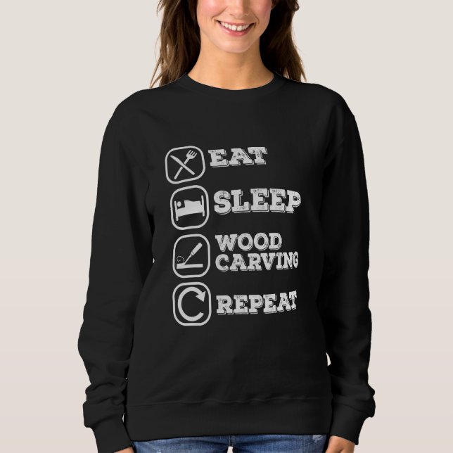 Camiseta Coma madeira adormecida esculpindo repetidamente m (Frente)