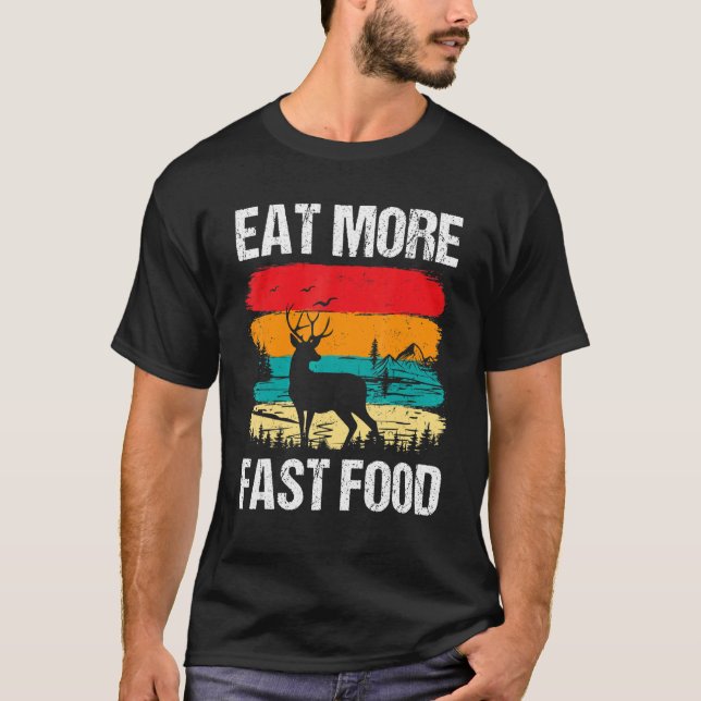 Camiseta Coma Mais Acessórios Rápidos De Caça A Elk Hun (Frente)