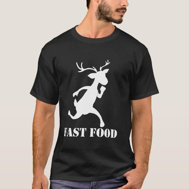 Camiseta Coma Mais Deer Comida Caçando Engraçado Para Caçad (Frente)