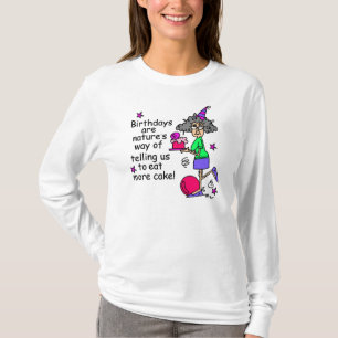 Camiseta Coma mais humor do aniversário do bolo