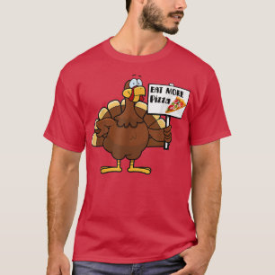 Camiseta Coma mais Pizza Graças à Engraçada Obrigado do Dia