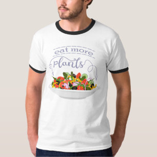 Camiseta Coma mais plantas com cartazes de motivação de sal