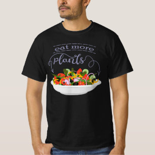 Camiseta Coma mais plantas com cartazes de motivação de sal