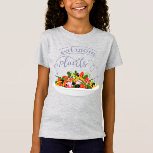 Camiseta Coma mais plantas com cartazes de motivação de sal