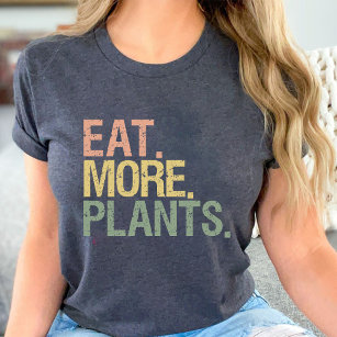 Camiseta Coma Mais Plantas Retro Vintage Preto Vegetariano