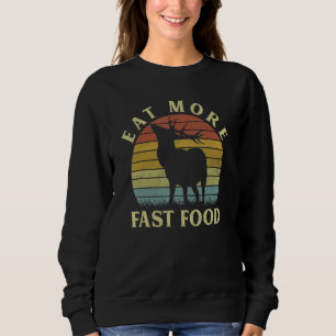Camiseta Coma Mais Rapidamente Comida Vintage Deer Hunter