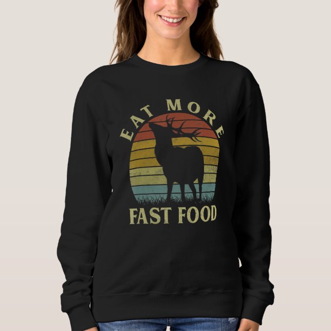 Camiseta Coma Mais Rapidamente Comida Vintage Deer Hunter (Frente)