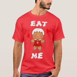 Camiseta Coma-me Engraçado biscoito de pão de Natal giro Xm