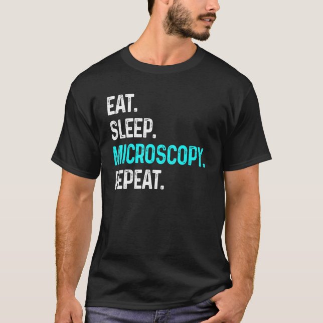 Camiseta Coma microscopia do sono Repetir Biologia de Micro (Frente)