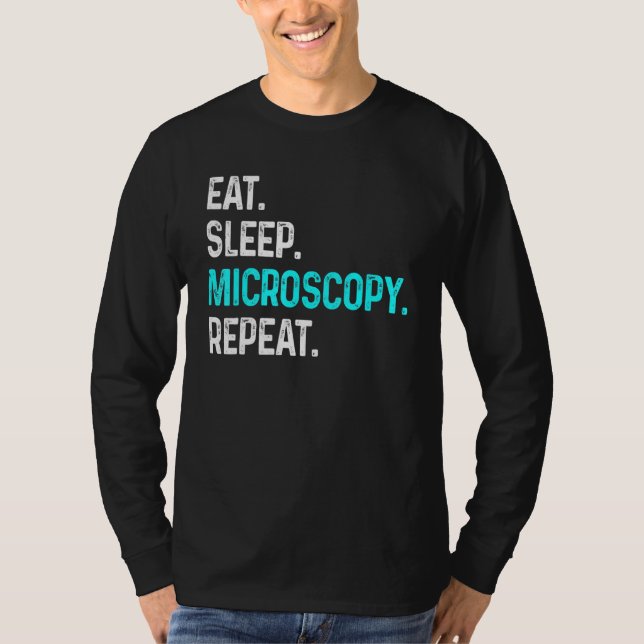 Camiseta Coma microscopia do sono Repetir Biologia de Micro (Frente)