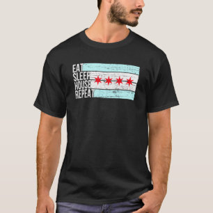 Camiseta Coma Música da Casa do Sono - Chicago Flag Dj Edm