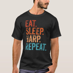 Camiseta Coma música do Harp Player Harp Repetitivo Harpist