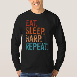 Camiseta Coma música do Harp Player Harp Repetitivo Harpist