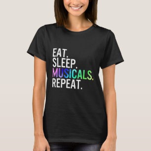 Camiseta Coma Musicais do Sono Repetem Teatro Musical Vida 