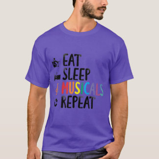 Camiseta Coma musicais do sono Repetir Banda musical