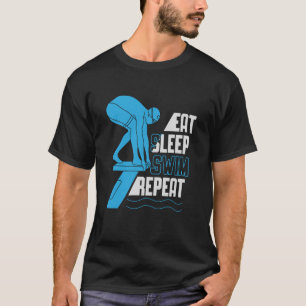 Camiseta Coma Natação do sono Repetir Nadando Impressão sar