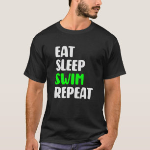 Camiseta Coma Natação do sono Repetir Nadar Amor a Natação