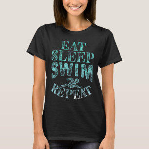 Camiseta Coma Natação do sono Repetir Nadar Teta Nadadora N