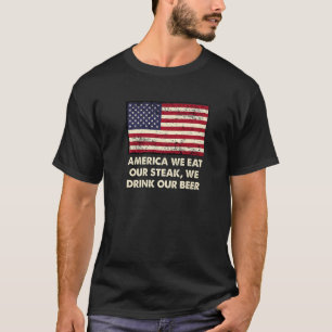 Camiseta Coma nosso bife Beba nossa cerveja American Foodie