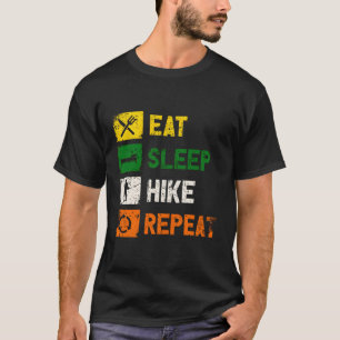 Camiseta Coma o Acampamento de Caminho Repetitivo do Sleep