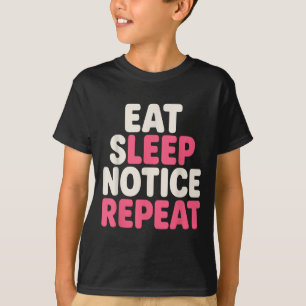 Camiseta Coma o aviso de sono Repetir uma citação engraçada