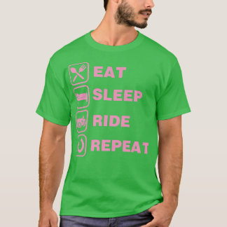 Camiseta Coma o botão do motocicleta de repetição do ciclo 