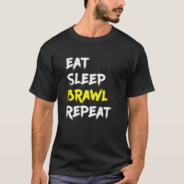 Camiseta Coma o Brawl de Sono Repetir a Estrela do Jogo do  (Frente)