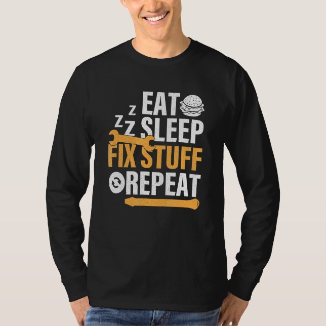 Camiseta Coma o Burger Sleep Fix Coisas Repetir (Frente)