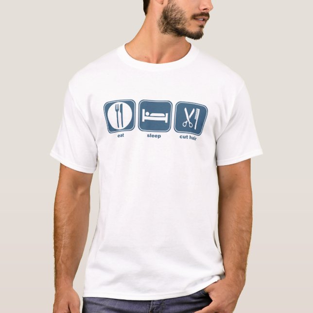 Camiseta coma o cabelo do corte do sono (Frente)