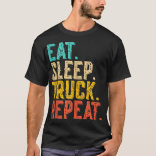 Camiseta Coma o caminhão do sono Repita o driver engraçado 