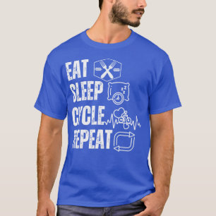 Camiseta Coma o ciclo de sono repetir amantes engraçados do