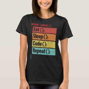 Camiseta Coma o código de latência Repetir o desenvolvedor