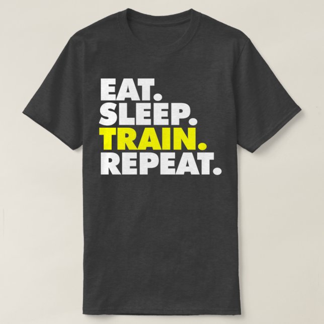 Camiseta Coma o comboio adormecido repetir 4 (Frente do Design)