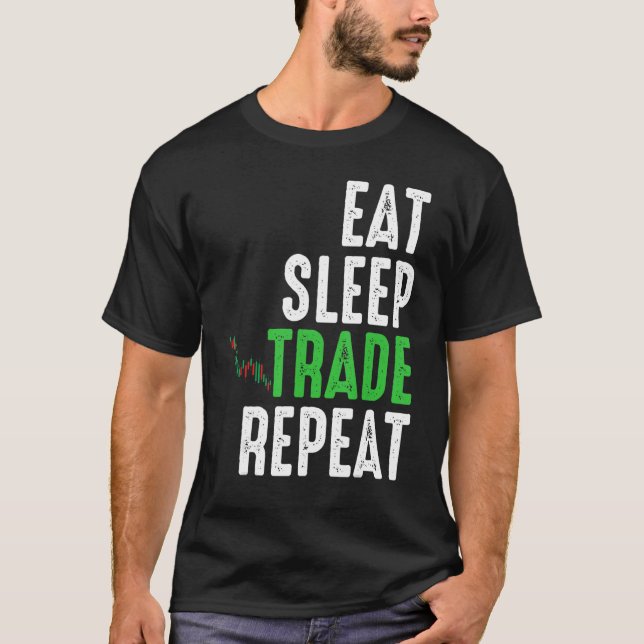 Camiseta Coma o Comércio do Sono Repetir o Tempo de Cheio O (Frente)