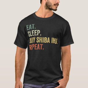 Camiseta Coma o Comprar do sono Shiba Inu Repete Homens Mul