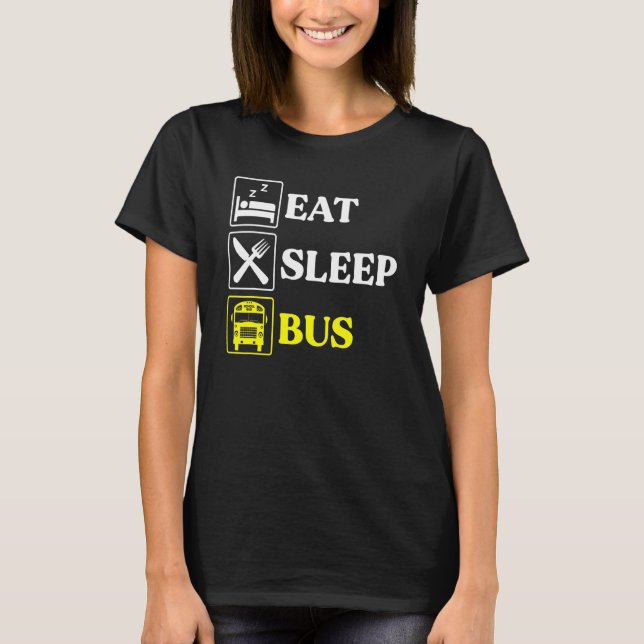 Camiseta Coma o condutor do barramento da escola de conduçã (Frente)