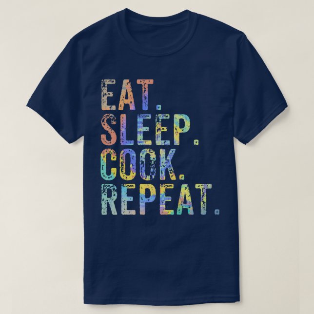 Camiseta Coma o Cook Repetitivo Almoço Culinário do Chef de (Frente do Design)