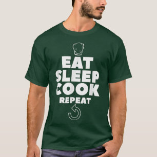 Camiseta Coma o Cook Repetitivo Chef de Cozinhar
