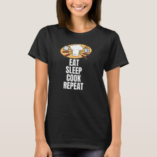 Camiseta Coma o cozinheiro de sono repetidamente