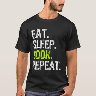 Camiseta Coma o Cozinheiro do Sono Repetir o Cozinhar do Ch