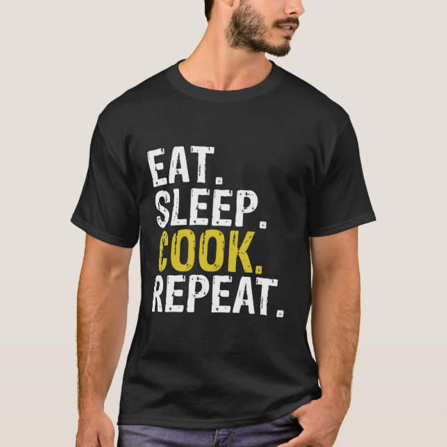 Camiseta Coma o cozinheiro repetitivo Presente do cozinheir (Frente)