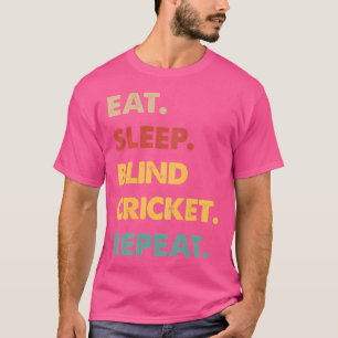 Camiseta Coma o Críquete Cego Repetindo Engraçado Cego Engr