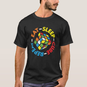Camiseta Coma o Cubo do Sono Repetir Cubos Engraçados Velo