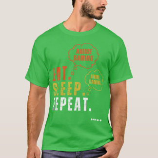 Camiseta Coma o design de repetição de jogos em repouso