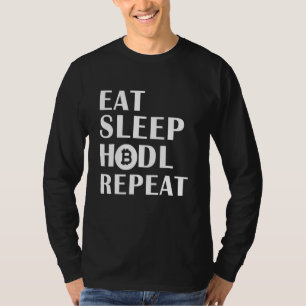 Camiseta Coma O Disco De Sono Repetir Criptografia De Moeda