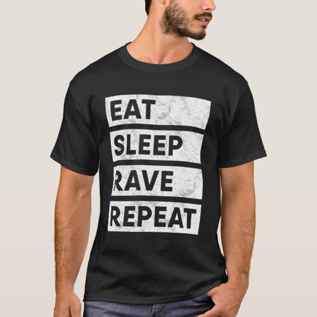 Camiseta Coma o Edm Repetitivo de Onda de Sono (Frente)