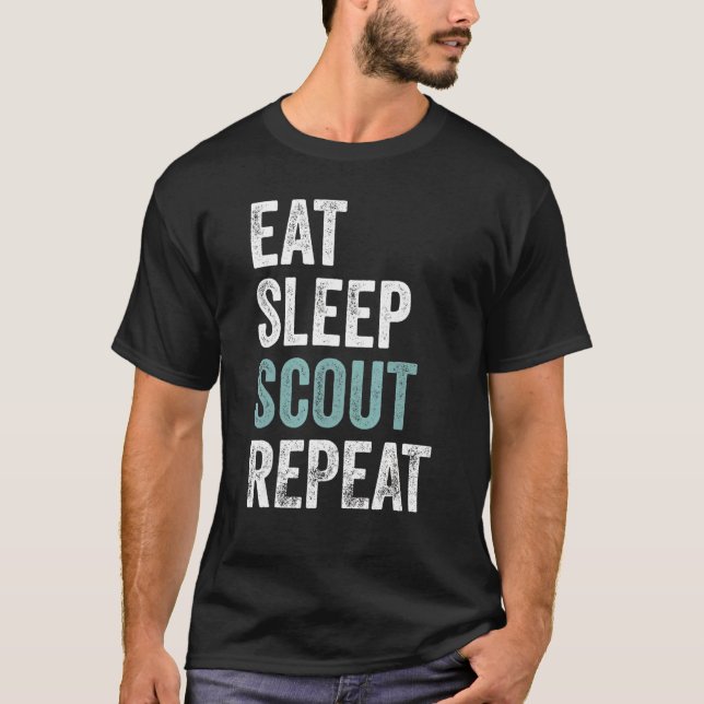 Camiseta Coma o escoteiro do sono, escoteiro líder do escut (Frente)