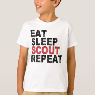 Camiseta Coma o escoteiro Repita Escoteiro Engraçado Escote