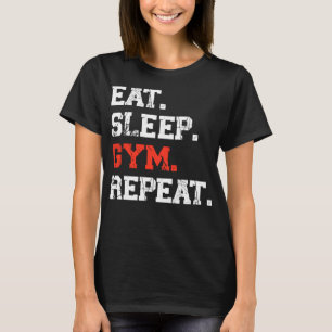 Camiseta Coma o ginásio Repetir Treinamento Engraçado de Ma